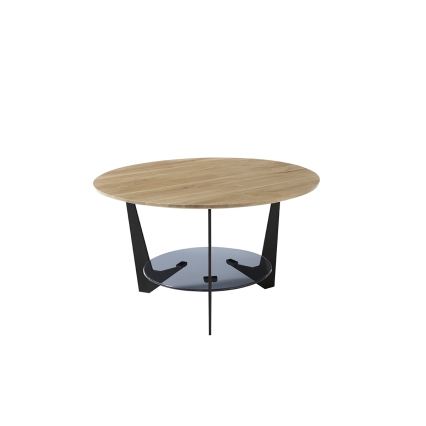 Stolik kawowy MARMO śr. 70 cm dąb/czarny