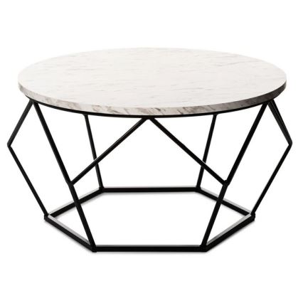 Stolik kawowy MARMUR 40x70 cm czarny/biały