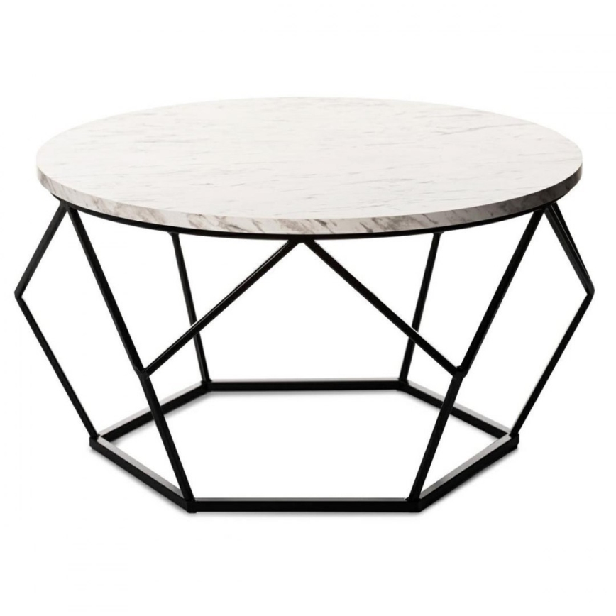 Stolik kawowy MARMUR 40x70 cm czarny/biały