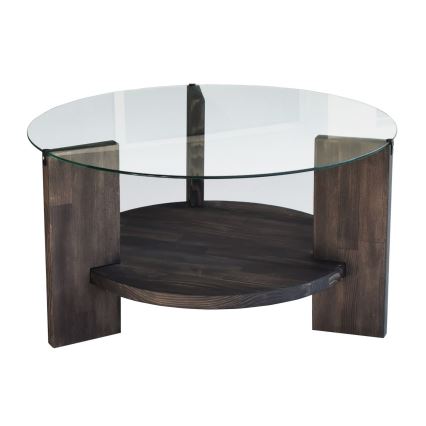 Stolik kawowy MONDO 40x75 cm sosna/przezroczysty