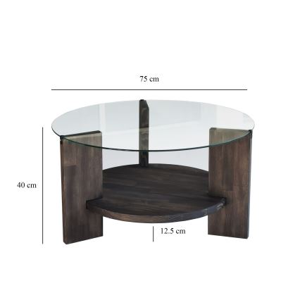 Stolik kawowy MONDO 40x75 cm sosna/przezroczysty