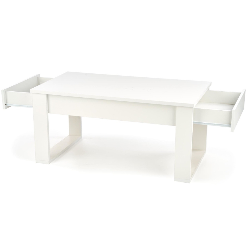 Stolik kawowy z szufladami NEA 52x110 cm biały
