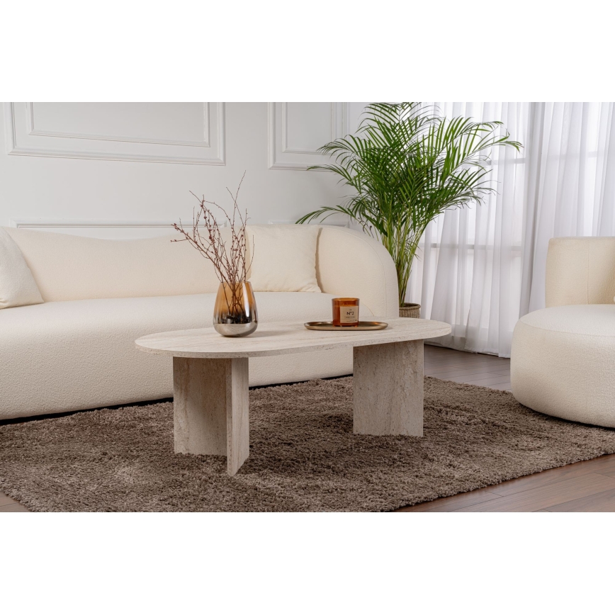 Stolik kawowy NEL 119x60 cm trawertyn
