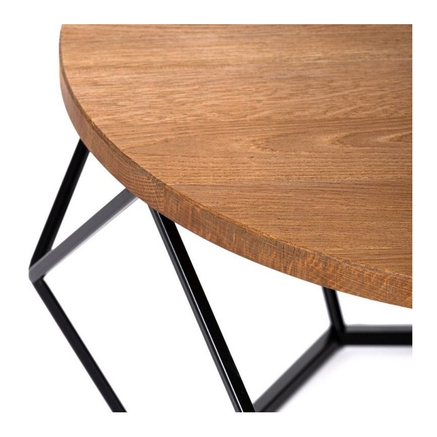 Stolik kawowy OAKLOFT 40x70 cm czarny/dąb