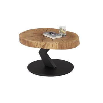 Stolik kawowy ODIN śr. 75 cm dąb/czarny