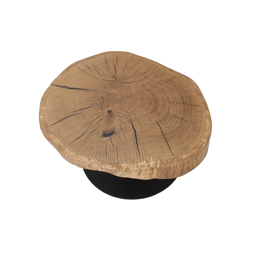Stolik kawowy ODIN śr. 75 cm dąb/czarny