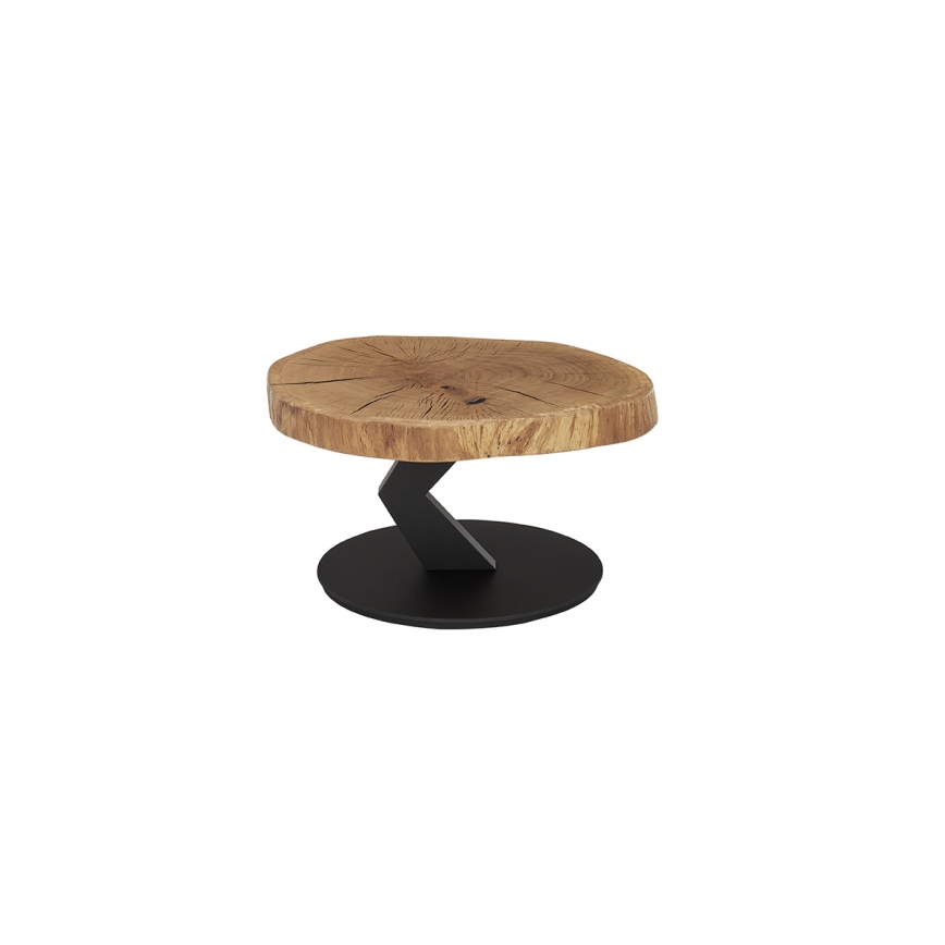 Stolik kawowy ODIN śr. 75 cm dąb/czarny