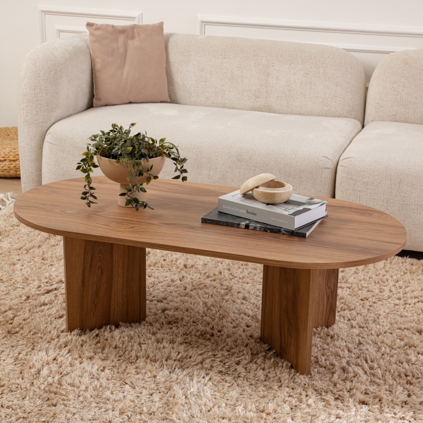 Stolik kawowy OVAL 60x120 cm brązowy