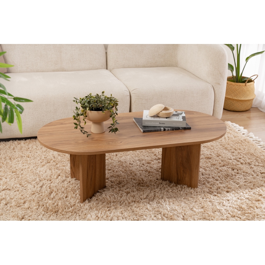 Stolik kawowy OVAL 60x120 cm brązowy