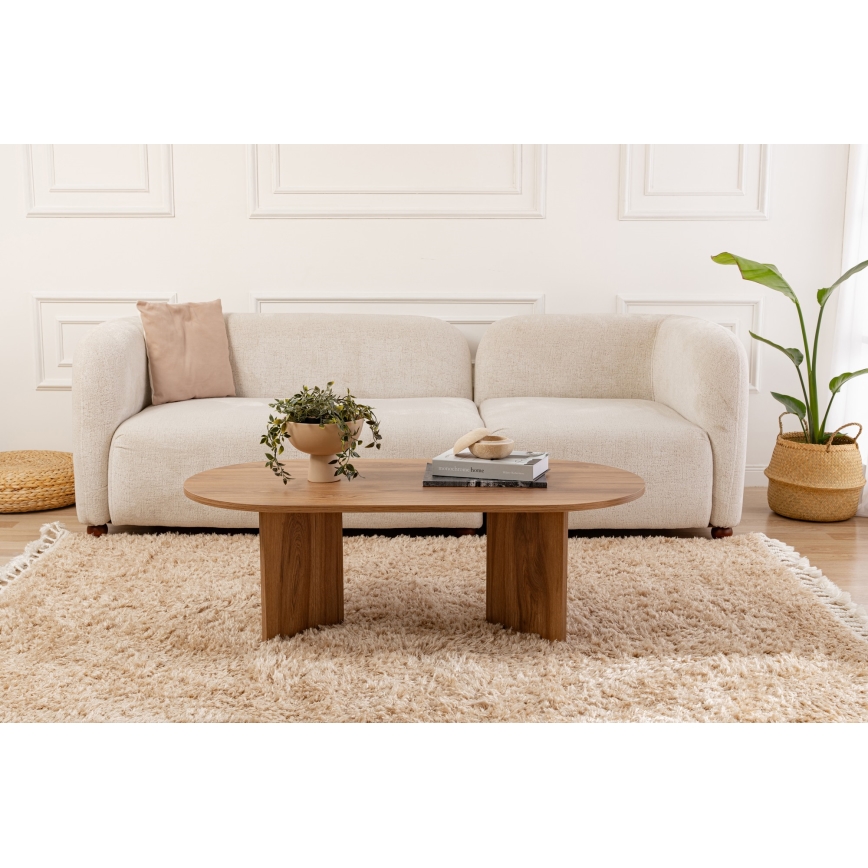 Stolik kawowy OVAL 60x120 cm brązowy