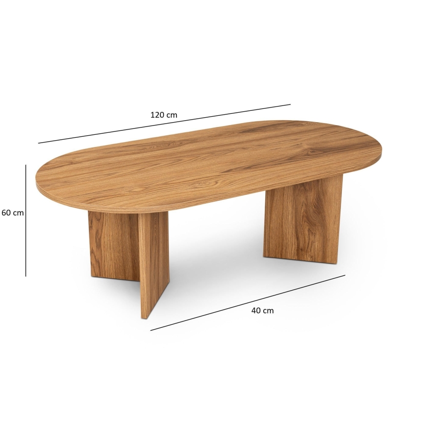 Stolik kawowy OVAL 60x120 cm brązowy