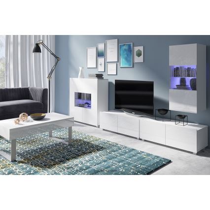 Stolik kawowy PAVO 45x110 cm błyszcząca biel