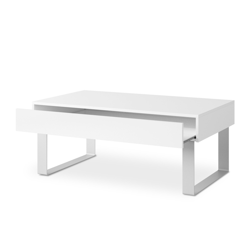 Stolik kawowy PAVO 45x110 cm błyszcząca biel