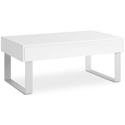 Stolik kawowy PAVO 45x110 cm błyszcząca biel