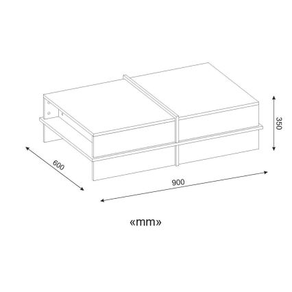 Stolik kawowy PLUS 35x90 cm brąz/biały