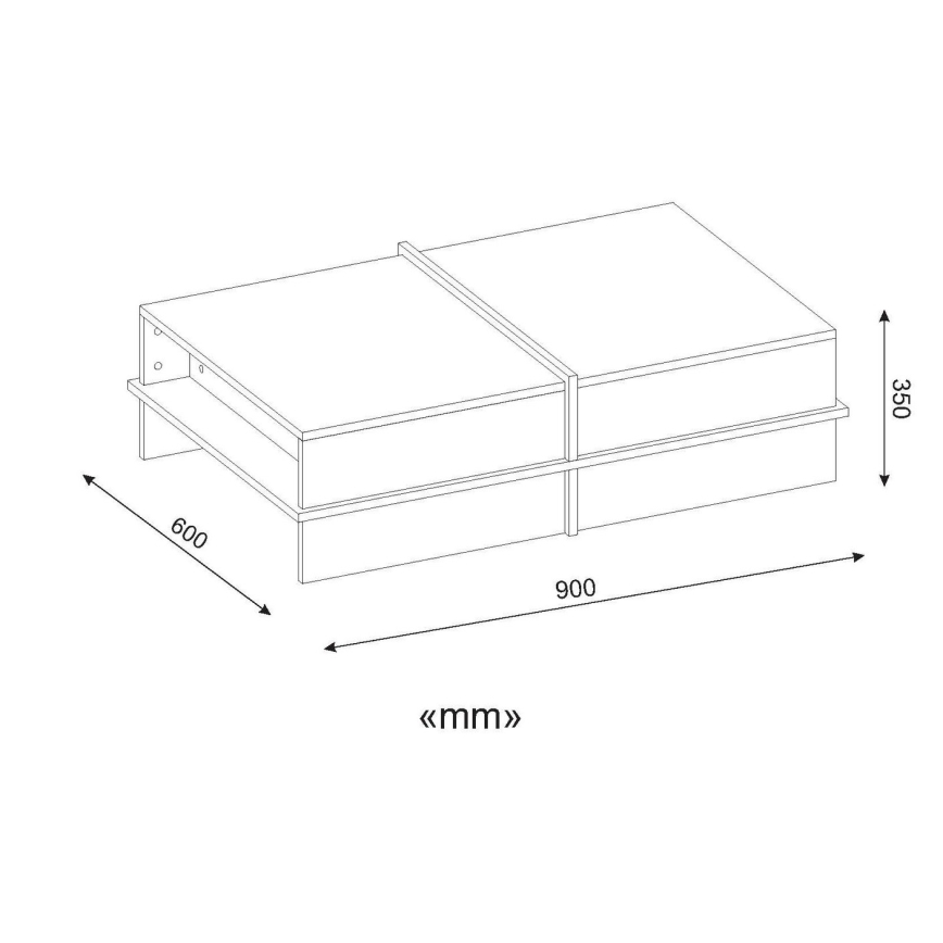 Stolik kawowy PLUS 35x90 cm brąz/biały