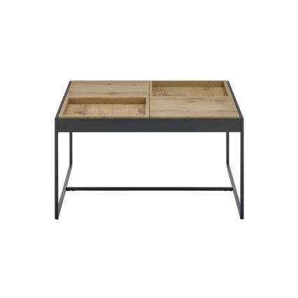 Stolik kawowy PULSE 83x83 cm dąb/czarny