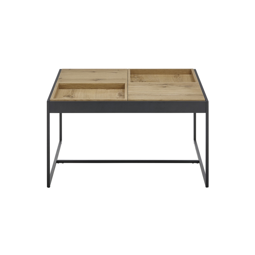 Stolik kawowy PULSE 83x83 cm dąb/czarny