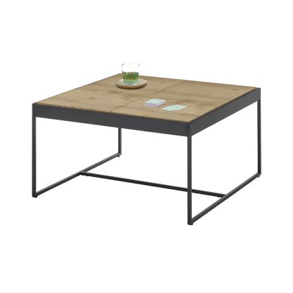 Stolik kawowy PULSE 83x83 cm dąb/czarny