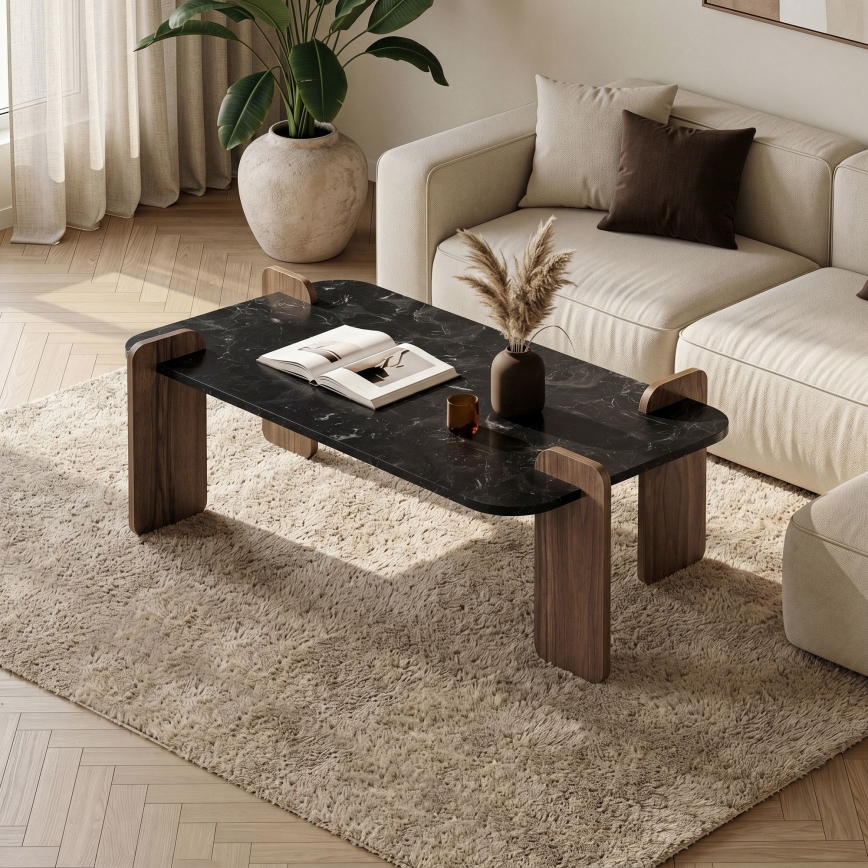 Stolik kawowy PURO 120x60 cm orzech/czarny