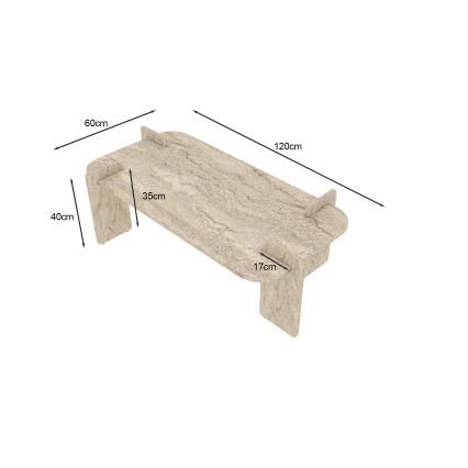 Stolik kawowy PURO 120x60 cm trawertyn