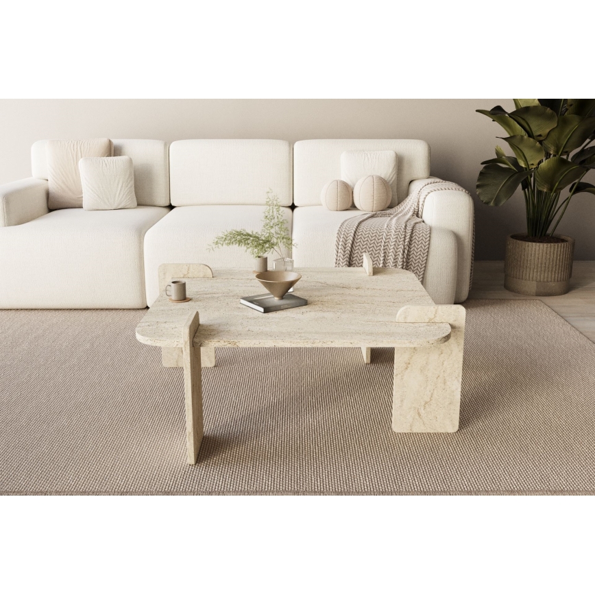 Stolik kawowy PURO 90x90 cm beżowy
