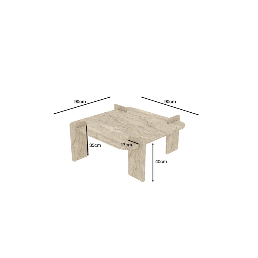 Stolik kawowy PURO 90x90 cm beżowy