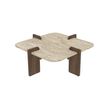 Stolik kawowy PURO 90x90 cm beżowy/orzech