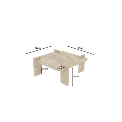Stolik kawowy PURO 90x90 cm trawertyn