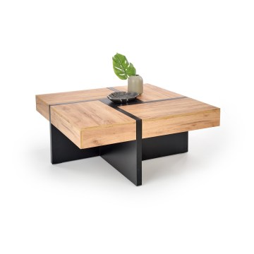 Stolik kawowy RADIX 100x100 cm czarny/brązowy