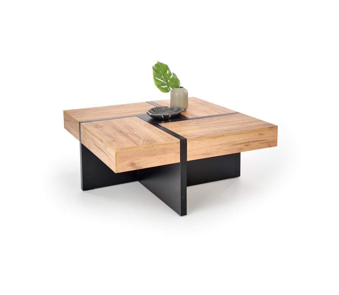 Stolik kawowy RADIX 100x100 cm czarny/brązowy