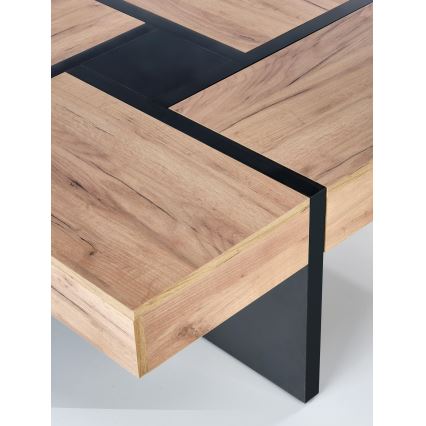 Stolik kawowy RADIX 100x100 cm czarny/brązowy