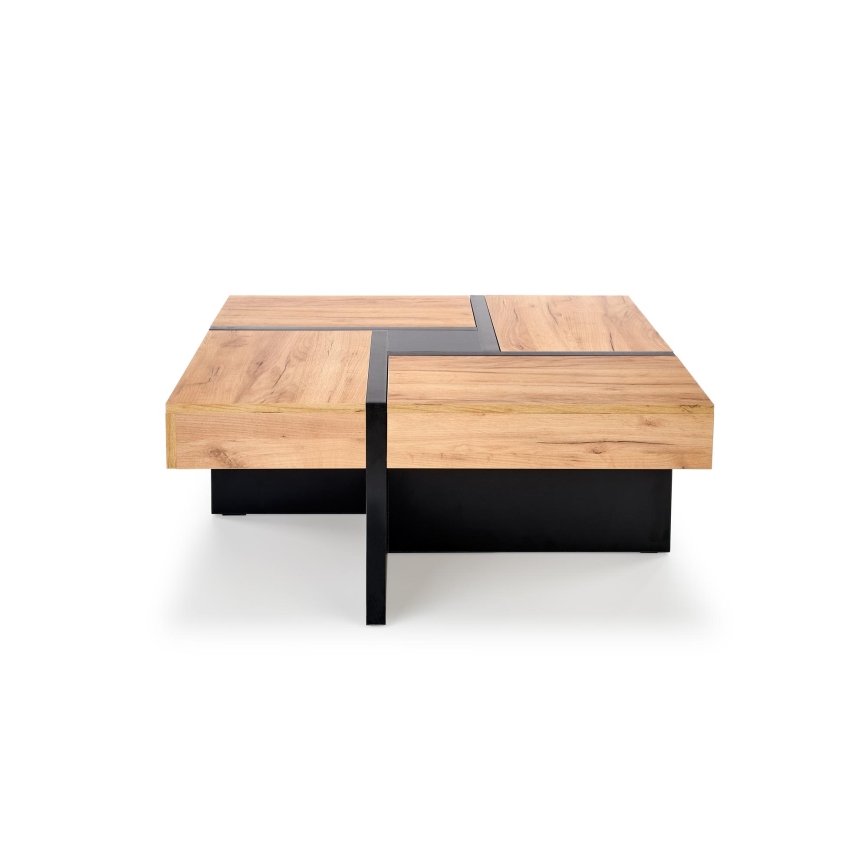 Stolik kawowy RADIX 100x100 cm czarny/brązowy