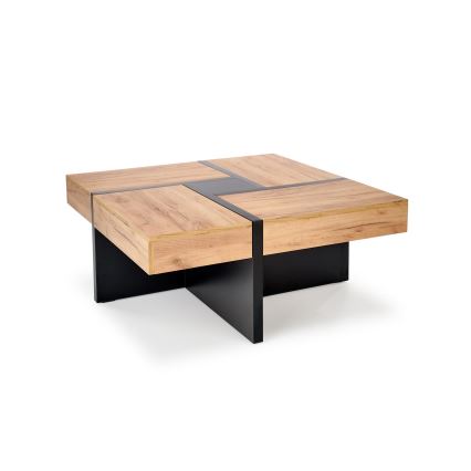 Stolik kawowy RADIX 100x100 cm czarny/brązowy