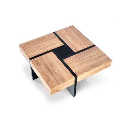 Stolik kawowy RADIX 100x100 cm czarny/brązowy