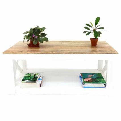 Stolik kawowy RETRO 110x60 cm lite drewno/drzewo magowe
