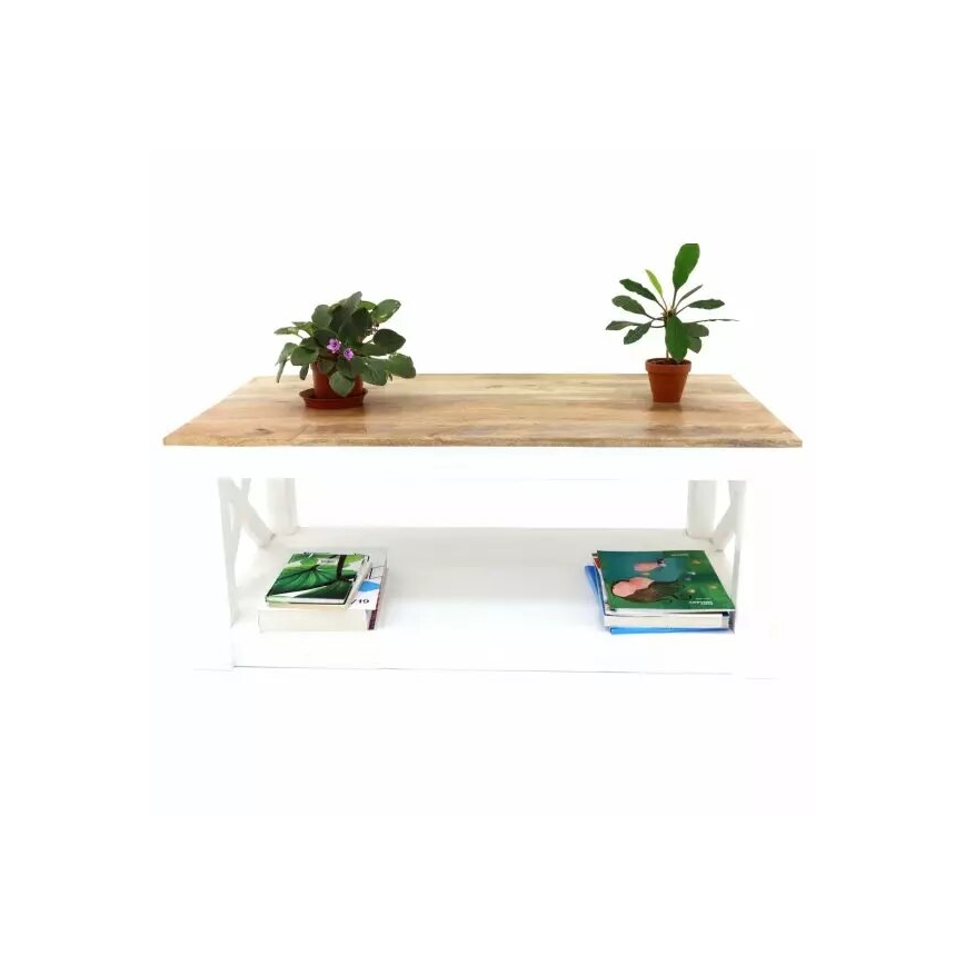 Stolik kawowy RETRO 110x60 cm lite drewno/drzewo magowe