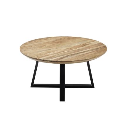 Stolik kawowy RIVA Ø 90 cm, akacja/czarny
