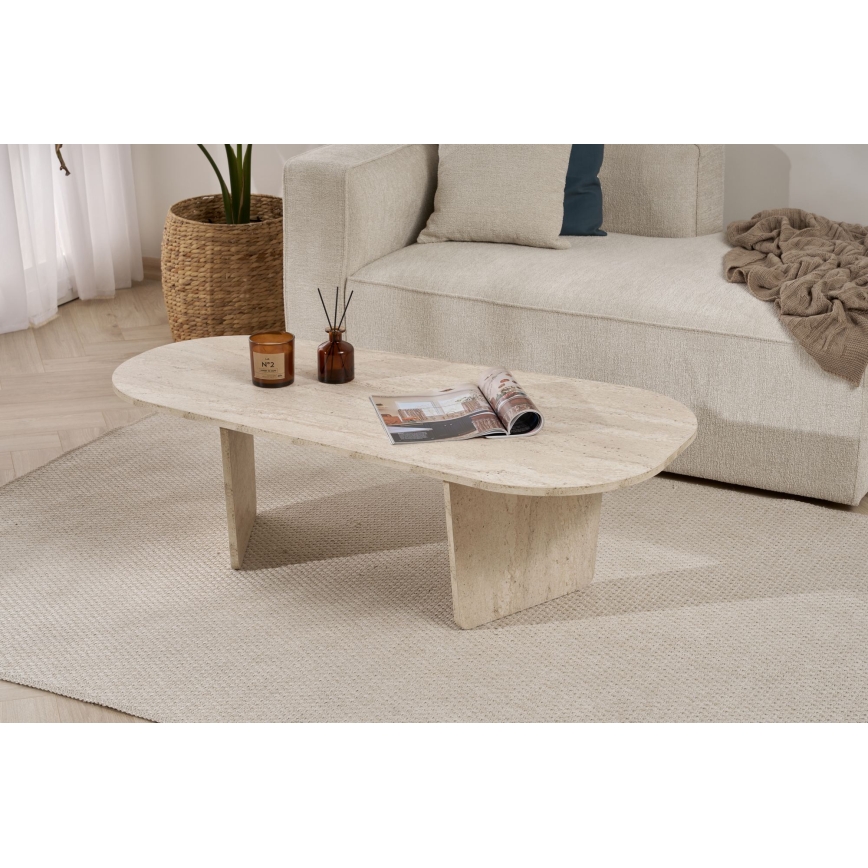 Stolik kawowy ROND 130x65 cm beżowy