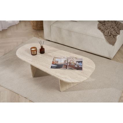Stolik kawowy ROND 130x65 cm beżowy