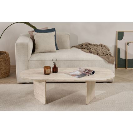 Stolik kawowy ROND 130x65 cm trawertyn