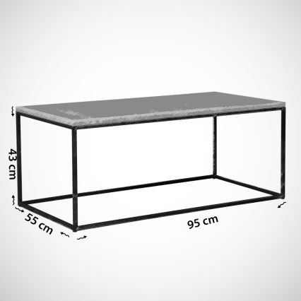 Stolik kawowy ROYAL 43x95 cm czarny