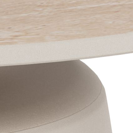 Stolik kawowy SANTORINI śr. 70 cm beżowy/szary/ceramika