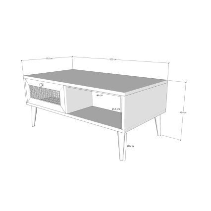 Stolik kawowy SIDYMA 45x97 cm brązowy