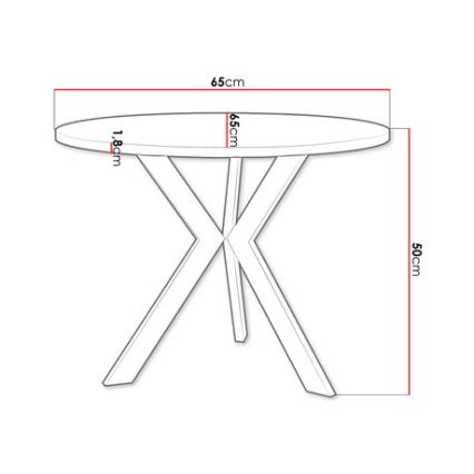 Stolik kawowy STK 50x65 cm czarny/biały
