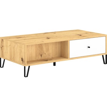 Stolik kawowy SULA dąb artisan/biały