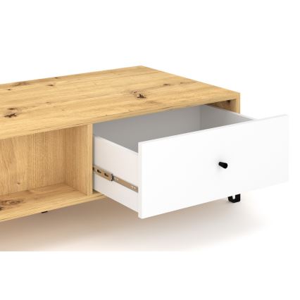 Stolik kawowy SULA dąb artisan/biały