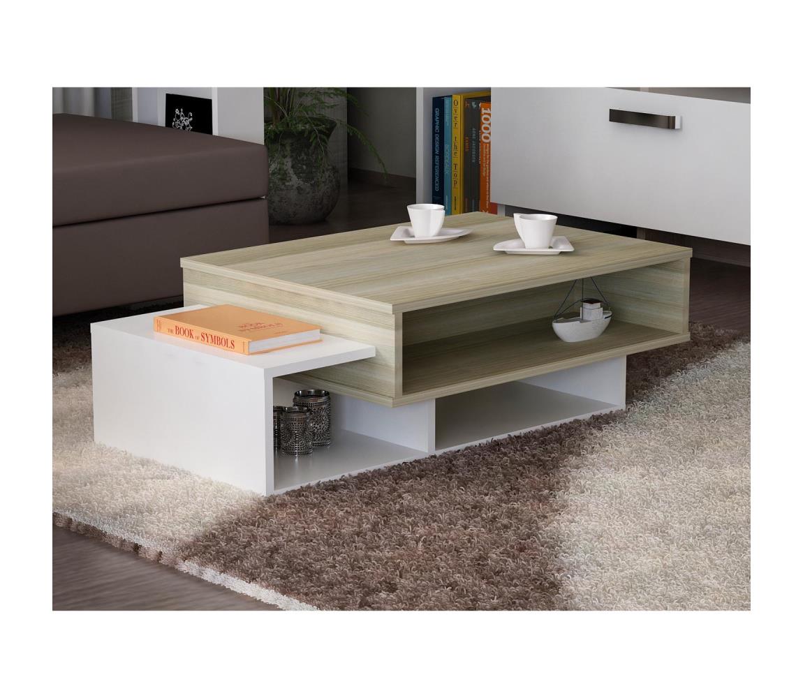 Stolik kawowy TAB 32x105 cm beż/biały