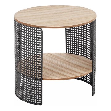 Stolik kawowy TRAFICA 41x41 cm czarny/beżowy