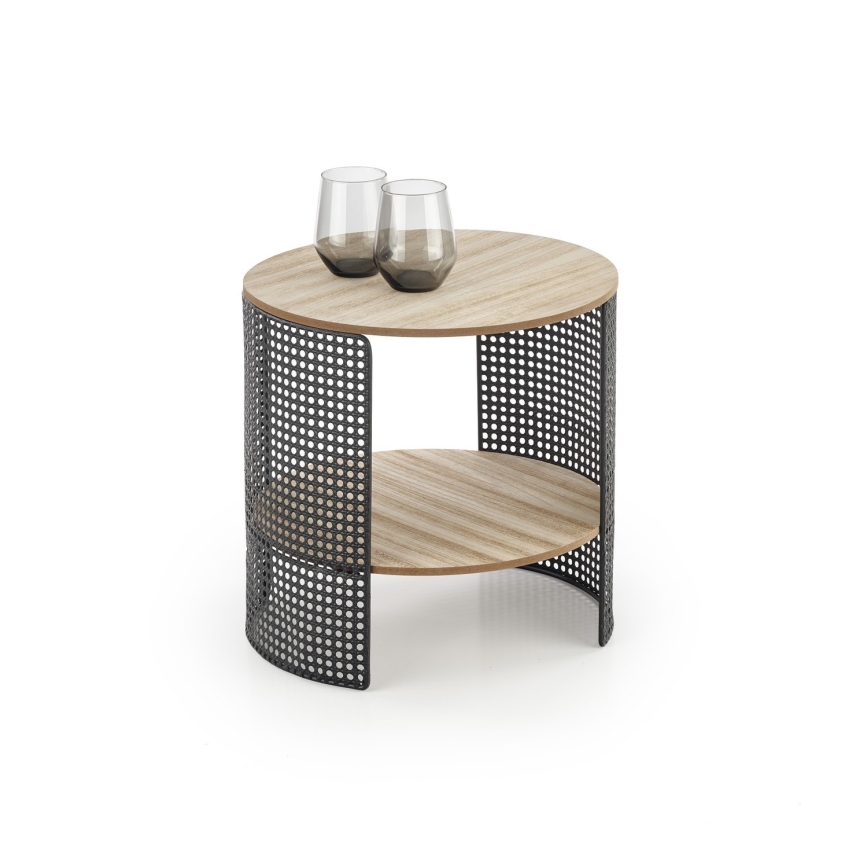 Stolik kawowy TRAFICA 41x41 cm czarny/beżowy